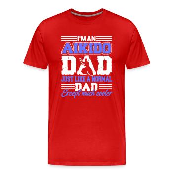 Aikido Aikido Dad Is Cooler - Men's Premium Organic T-Shirt - red - Front - Damien (186cm)