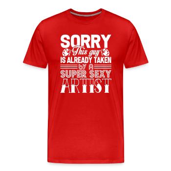 Artist Taken By A Super Sexy Artist - Men's Premium Organic T-Shirt - red - Front - Damien (186cm)