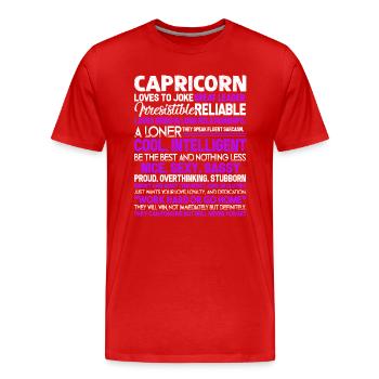 Capricorn Things About Capricorn - Men's Premium Organic T-Shirt - red - Front - Damien (186cm)