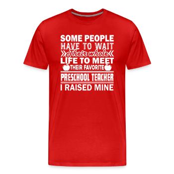 Preschool Teacher Preschool Teacher Parent - Men's Premium Organic T-Shirt - red - Front - Damien (186cm)