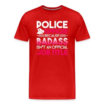 Police Officer Police Officer Job Title - Men's Premium Organic T-Shirt - red - Front - Damien (186cm)
