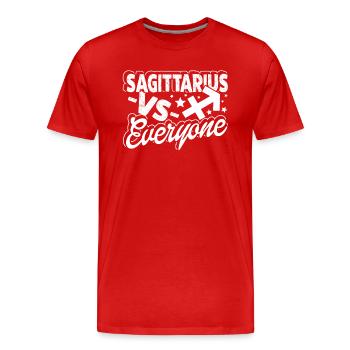 Sagittarius Sagittarius Vs Everyone Sign Of Zodiac - Men's Premium Organic T-Shirt - red - Front - Damien (186cm)