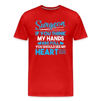 Surgeon Surgeon Full Heart - Men's Premium Organic T-Shirt - red - Front - Damien (186cm)