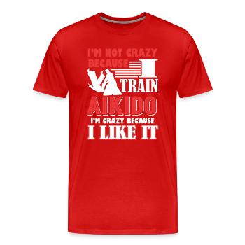 Aikido I Train Aikido - Men's Premium Organic T-Shirt - red - Front - Damien (186cm)