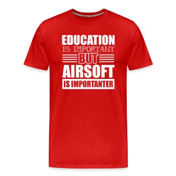 Airsoft Airsoft Is Importanter - Men's Premium Organic T-Shirt - red - Front - Damien (186cm)