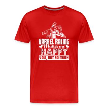 Barrel Racing Barrel Racing Makes Me Happy - Men's Premium Organic T-Shirt - red - Front - Damien (186cm)
