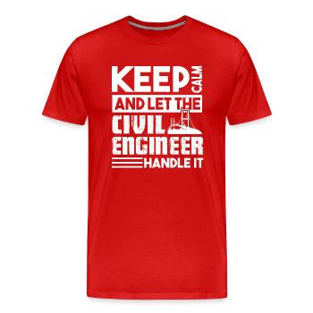 Civil Engineer Let The Civil Engineer Handle It - Men's Premium Organic T-Shirt - red - Front - Damien (186cm)