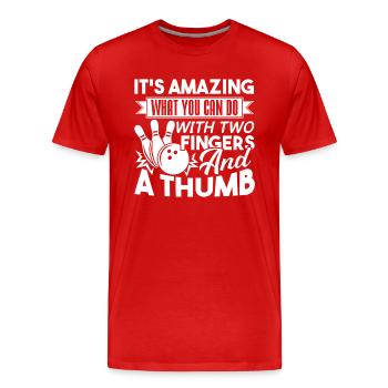 Bowling Is Amazing - Men's Premium Organic T-Shirt - red - Front - Damien (186cm)