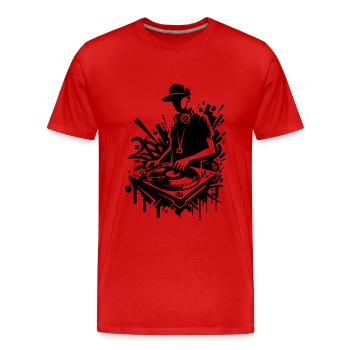 HiP HoP DJ mit Graffiti - Männer Premium Bio T-Shirt - Rot - Vorne - Damien (186cm)