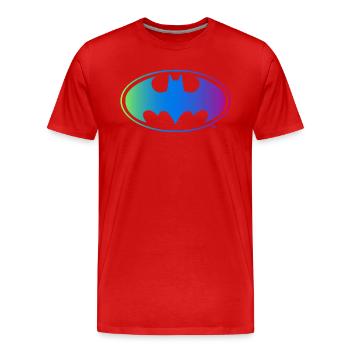 Batman Neon Logo Colors - Men's Premium Organic T-Shirt - red - Front - Damien (186cm)