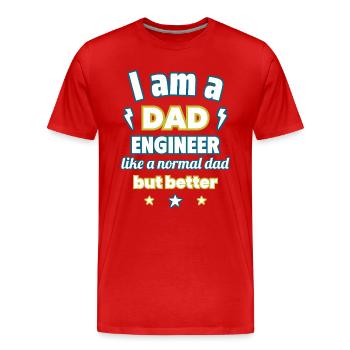 Je suis papa ingénieur, cadeau fête des pères - T-shirt bio Premium Homme - rouge - Devant - Damien (186cm)