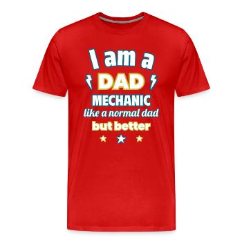 Dad mechanic, gift father's day, christmas - Men's Premium Organic T-Shirt - red - Front - Damien (186cm)