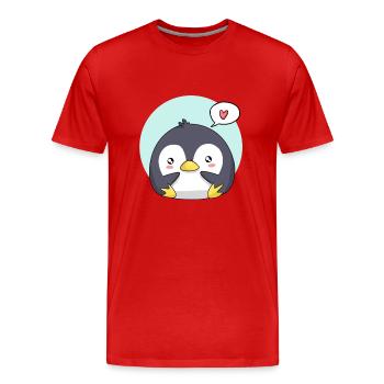 manchot - T-shirt bio Premium Homme - rouge - Devant - Damien (186cm)