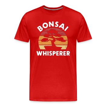 Bonsai Whisperer Vintage Sunset - Männer Premium Bio T-Shirt - Rot - Vorne - Damien (186cm)