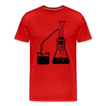 Chemie Experiment Geschenkidee Substanz mischen - Männer Premium Bio T-Shirt - Rot - Vorne - Damien (186cm)