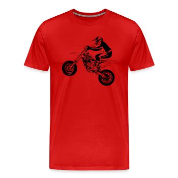Supermoto - Männer Premium Bio T-Shirt - Rot - Vorne - Damien (186cm)