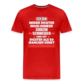 Ni poètes, ni penseurs, mais soudeurs - T-shirt bio Premium Homme - rouge - Devant - Damien (186cm)