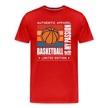 Basketball is my Passion - Männer Premium Bio T-Shirt - Rot - Vorne - Damien (186cm)