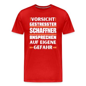 Ne parlez pas à un chef d’orchestre stressé ! - T-shirt bio Premium Homme - rouge - Devant - Damien (186cm)