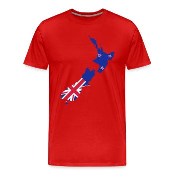 Nouvelle-Zélande - T-shirt bio Premium Homme - rouge - Devant - Damien (186cm)