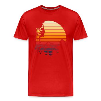 Vintage Rappel Rock Climbing - Men's Premium Organic T-Shirt - red - Front - Damien (186cm)