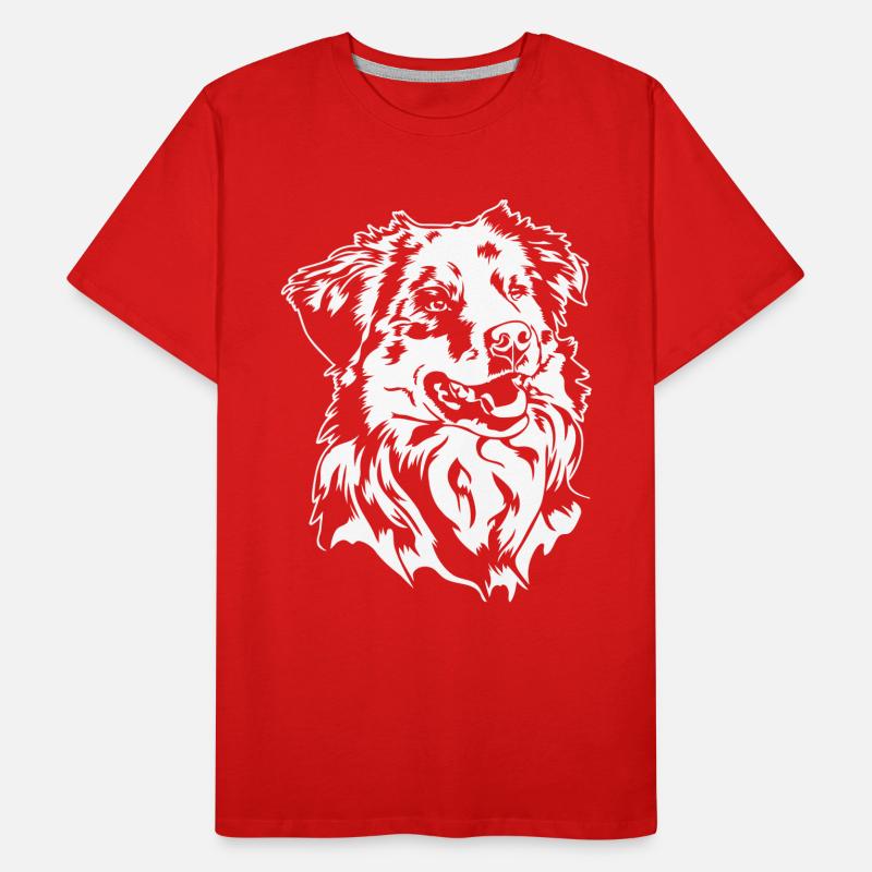 Australian Shepherd Aussie Portrait Hunde Wilsigns Männer Premium Bio T-Shirt