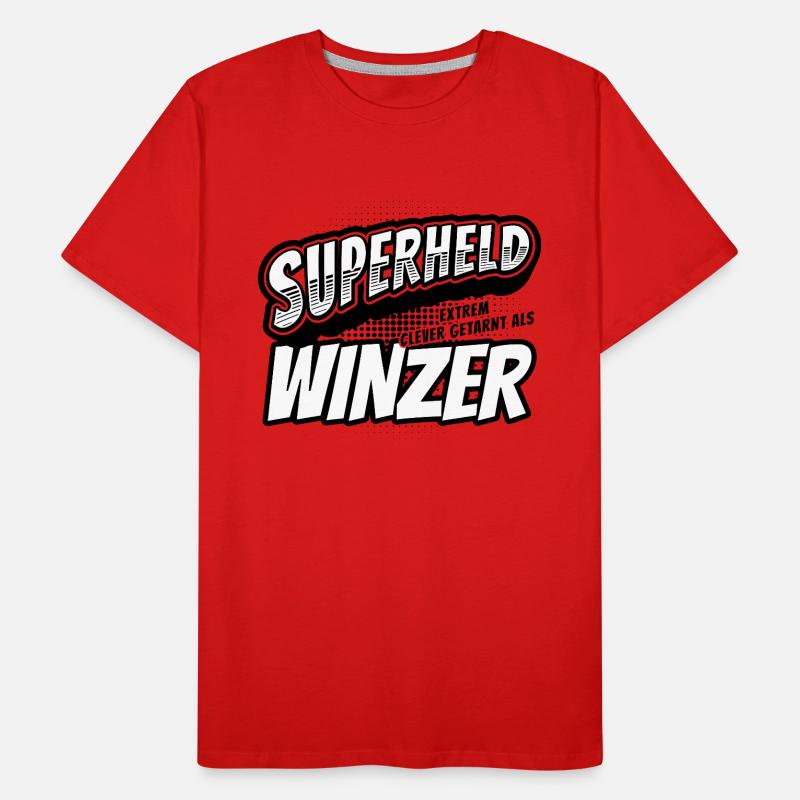 Superheld, clever getarnt als Winzer Männer Premium Bio T-Shirt