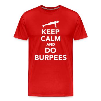 Burpees - Männer Premium Bio T-Shirt - Rot - Vorne - Damien (186cm)
