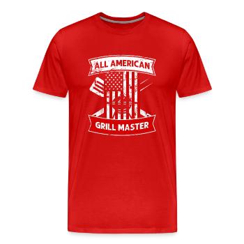 All American Grill Master BBQ Distressed USA Flag - T-shirt bio Premium Homme - rouge - Devant - Damien (186cm)