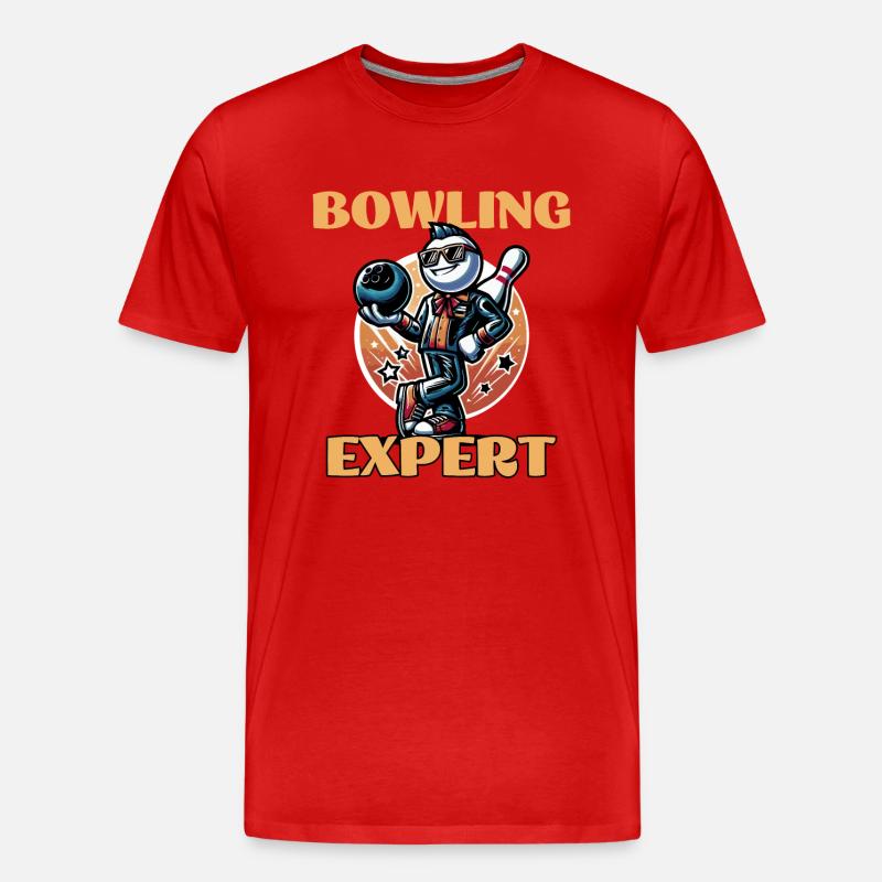 Bowling Expert - Männer Premium Bio T-Shirt - Rot