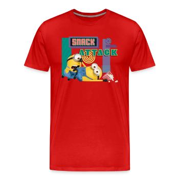 Minions Snack Attack - T-shirt bio Premium Homme - rouge - Devant - Damien (186cm)