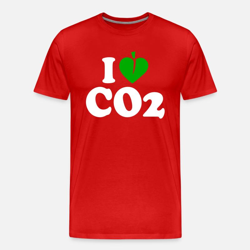 I love co2 - Männer Premium Bio T-Shirt - Rot