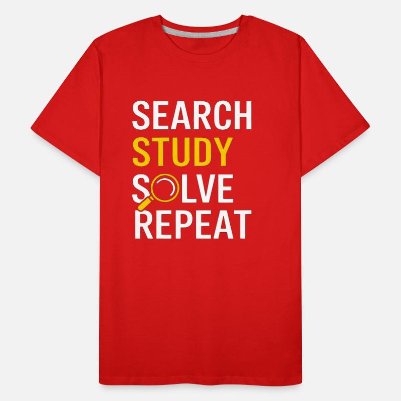 Search Study Solve Repeat Men's Premium Organic T-Shirt