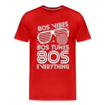 80er Jahre Vibes Melodien Alles - Männer Premium Bio T-Shirt - Rot - Vorne - Damien (186cm)