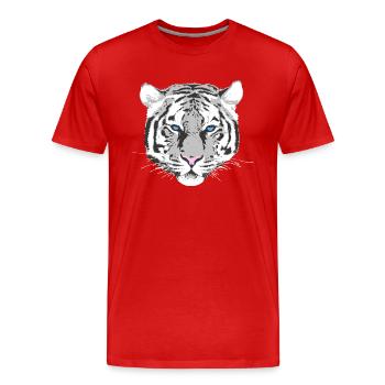 White Tiger - Men's Premium Organic T-Shirt - red - Front - Damien (186cm)