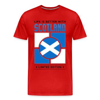 Écosse - T-shirt bio Premium Homme - rouge - Devant - Damien (186cm)