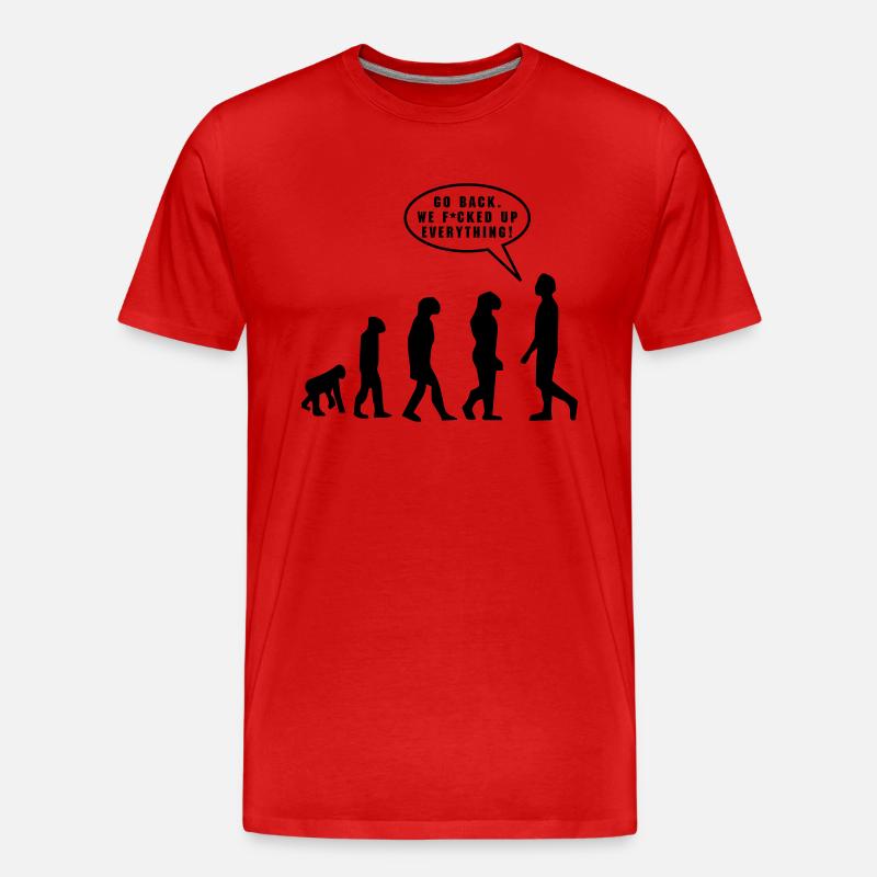 Evolution - Männer Premium Bio T-Shirt - Rot
