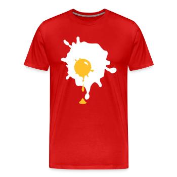 Laufendes spiegelei - V2 - Männer Premium Bio T-Shirt - Rot - Vorne - Damien (186cm)