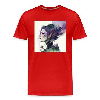 No limits just results - Men's Premium Organic T-Shirt - red - Front - Damien (186cm)