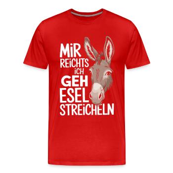 Âne âne mulet Muli - T-shirt bio Premium Homme - rouge - Devant - Damien (186cm)