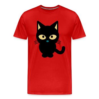 KATZE KATZEN STUBENTIGER HAUSTIER GESCHENK T-SHIRT - Männer Premium Bio T-Shirt - Rot - Vorne - Damien (186cm)