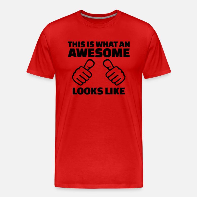 Awesome - Männer Premium Bio T-Shirt - Rot