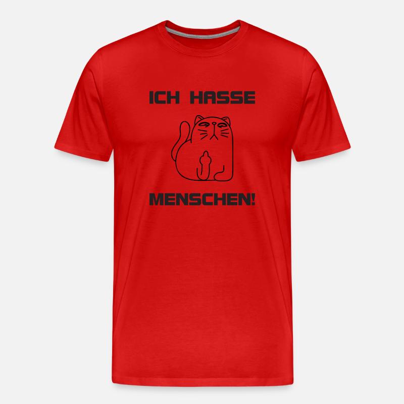 ich hasse menschen - Männer Premium Bio T-Shirt - Rot