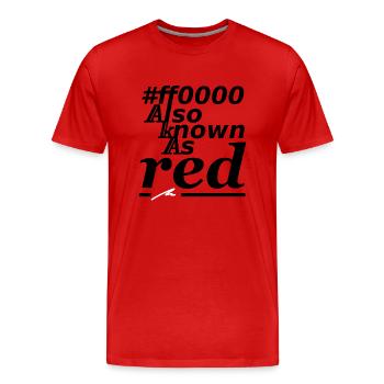 #ff0000, auch bekannt als rot - Männer Premium Bio T-Shirt - Rot - Vorne - Damien (186cm)
