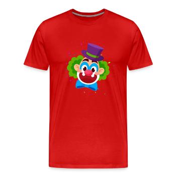 Clown, Carnival, Carnival, Carnival Costume, Parade, Celebration, Jester, - Men's Premium Organic T-Shirt - red - Front - Damien (186cm)