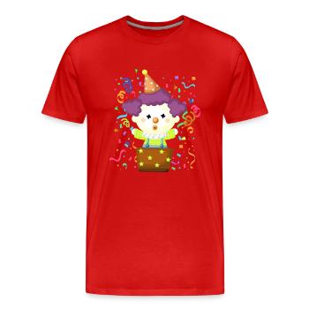 Clown, Carnival, Carnival, Carnival Costume, Parade, Celebration, Jester, - Men's Premium Organic T-Shirt - red - Front - Damien (186cm)