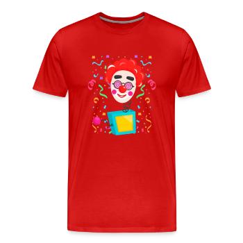 Clown, Carnival, Carnival, Carnival Costume, Parade, Celebration, Jester, - Men's Premium Organic T-Shirt - red - Front - Damien (186cm)