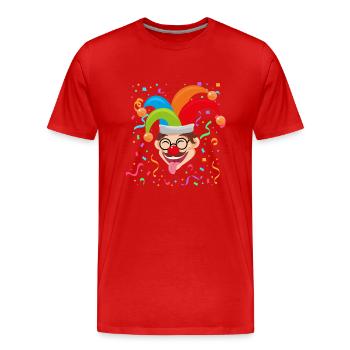 Clown, Carnival, Carnival, Carnival Costume, Parade, Celebration, Jester, - Men's Premium Organic T-Shirt - red - Front - Damien (186cm)