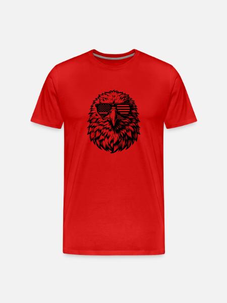 USA Eagle with Sunglasses - Men's Premium Organic T-Shirt - red