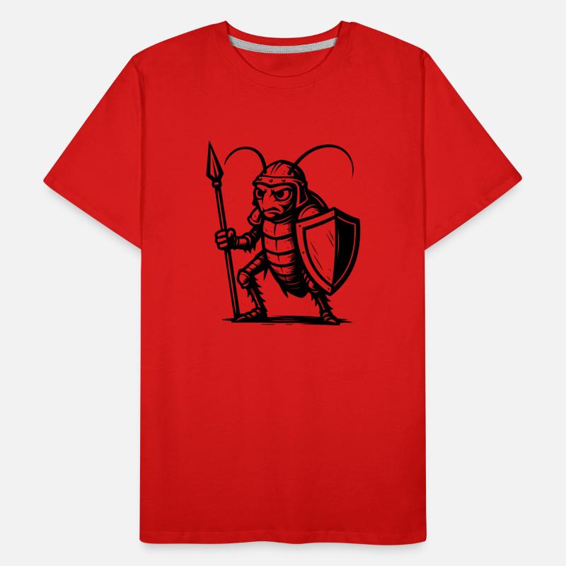 Combative Cockroach - Insect Warrior Design Men's Premium Organic T-Shirt